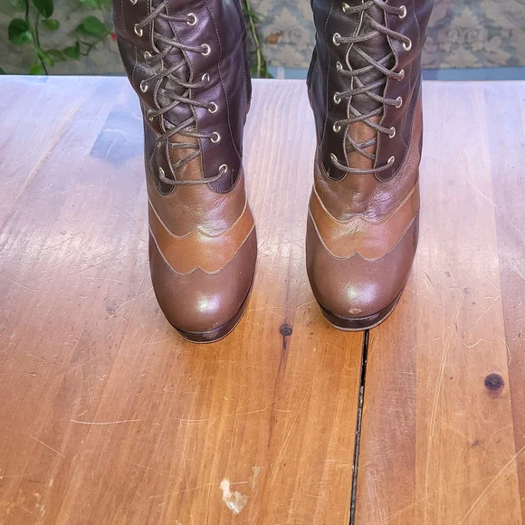 Bally Leather Platform Lace-Up Over the Knee Boots 7.5 - Picture 12 of 14